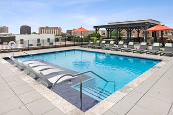 Resort-inspired rooftop pool & sundeck